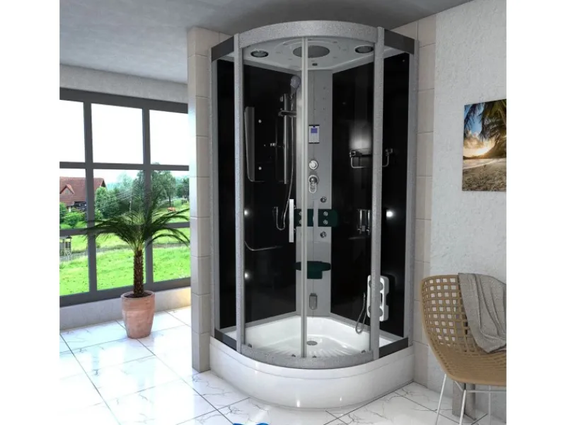 Dampfdusche Duschtempel Sauna Dusche Duschkabine D46-63T2-EC 100x100 Einhebelmischer