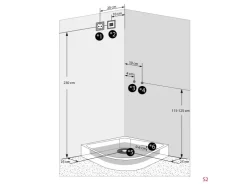 AcquaVapore Einhebelmischer<Dampfdusche Duschtempel Sauna Dusche Duschkabine D46-60M2 100x100