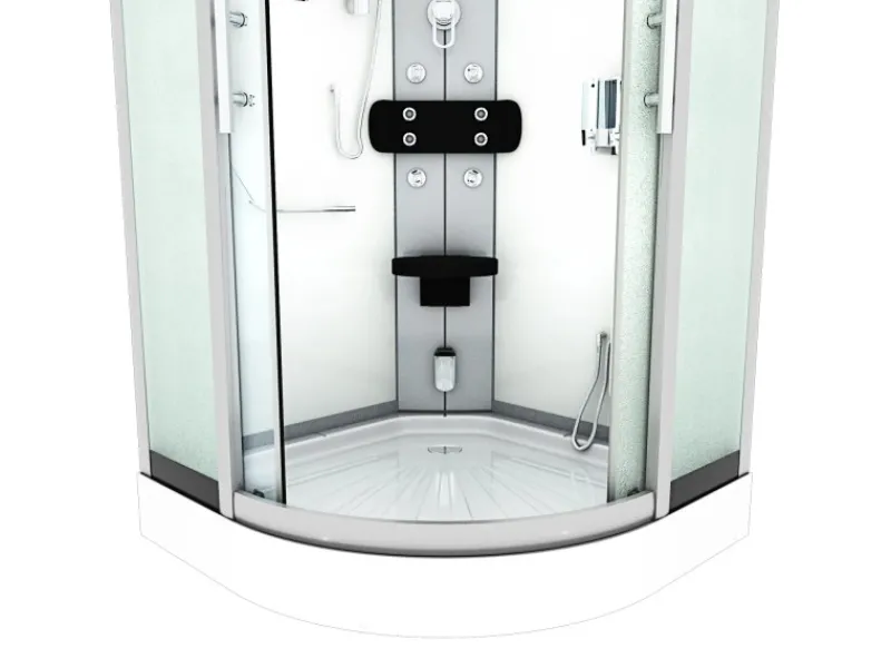 Outlet Dampfdusche Duschtempel Sauna Dusche Duschkabine D46-00M2 80x80 Einhebelmischer