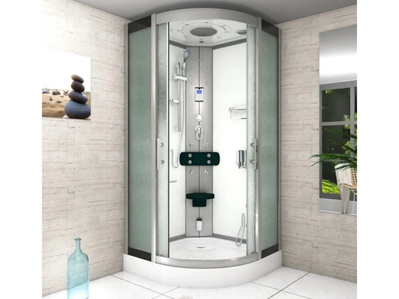 Outlet Dampfdusche Duschtempel Sauna Dusche Duschkabine D46-00M2 80x80 Einhebelmischer