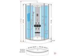 AcquaVapore Einhebelmischer<Duschkabine Dusche D46-13M0 Komplettdusche Fertigdusche 90x90