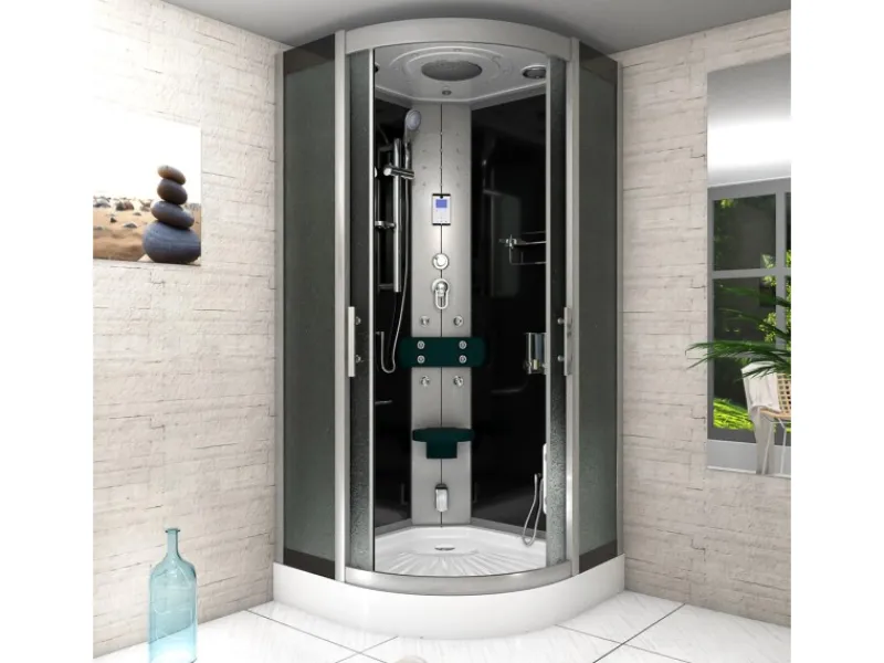Sale Duschkabine Dusche D46-13M0-EC Komplettdusche Fertigdusche 90x90 Einhebelmischer