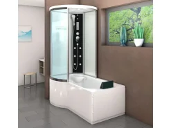 AcquaVapore Einhebelmischer<Kombination Badewanne Dusche K55-R01 Duschtempel 100x170