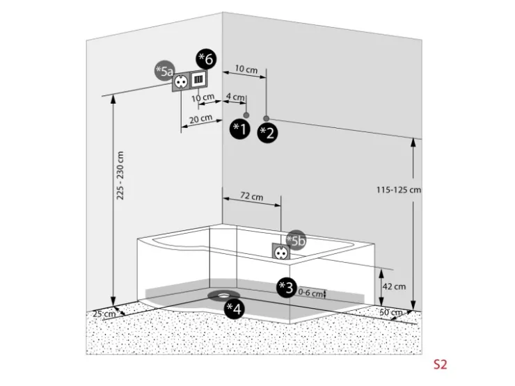 AcquaVapore Einhebelmischer<Kombination Badewanne Dusche K55-R01 Duschtempel 100x170
