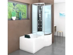 Sale Kombination Badewanne Dusche K50-L01 Duschtempel 170x100 Einhebelmischer
