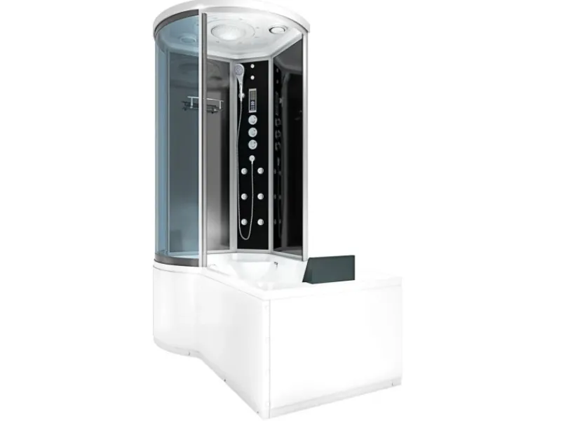 Clearance Kombination Badewanne Dusche K55-R33 Duschtempel 100x170 Einhebelmischer