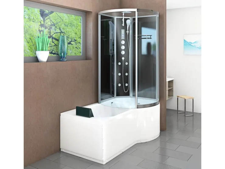 New Kombination Badewanne Dusche K55-R31 Duschtempel 100x170 Einhebelmischer