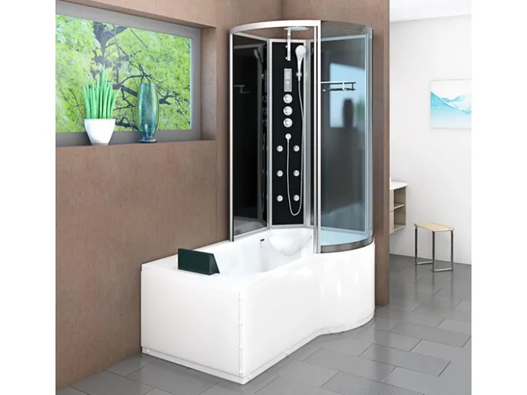 New Kombination Badewanne Dusche K55-R31 Duschtempel 100x170 Einhebelmischer
