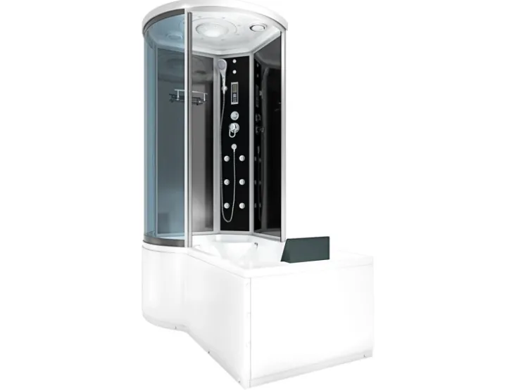 AcquaVapore Einhebelmischer<Kombination Badewanne Dusche K55-R31-EC Duschtempel 100x170
