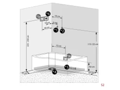 AcquaVapore Einhebelmischer<Kombination Badewanne Dusche K55-R01-EC Duschtempel 100x170