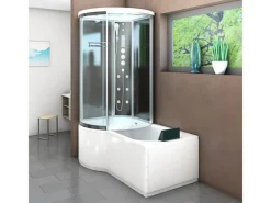 Sale Kombination Badewanne Dusche K55-R33-EC Duschtempel 100x170 Einhebelmischer