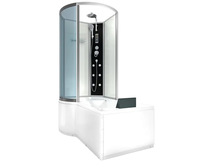 AcquaVapore Einhebelmischer<Kombination Badewanne Dusche K50-R01 Duschtempel 100x170