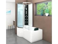 AcquaVapore Einhebelmischer<Kombination Badewanne Dusche K50-R01 Duschtempel 100x170