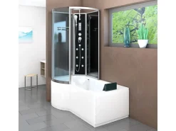 Discount AcquaVapore Kombination Badewanne Dusche K50-R31 Duschtempel 100x170