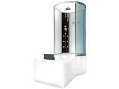Sale Kombination Whirlpool Dusche K50-L00-WP-EC Duschkabine Wanne 170x100 Einhebelmischer