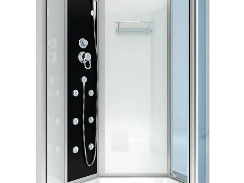 Sale Kombination Whirlpool Dusche K50-L00-WP-EC Duschkabine Wanne 170x100 Einhebelmischer