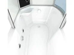 Sale Kombination Whirlpool Dusche K50-L00-WP-EC Duschkabine Wanne 170x100 Einhebelmischer