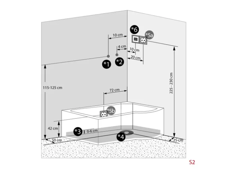 Clearance AcquaVapore Kombination Whirlpool Dusche K55-L01-WP Duschkabine Wanne 170x100