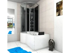 Clearance Kombination Whirlpool Dusche K50-R31-WP-EC Duschkabine Wanne 100x170 Einhebelmischer