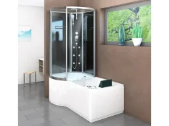 AcquaVapore Einhebelmischer<Kombination Whirlpool Dusche K50-R30-WP-EC Duschkabine Wanne 100x170