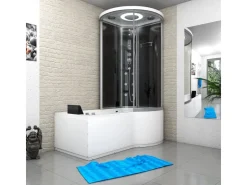Sale AcquaVapore Kombination Whirlpool Dusche K55-L31-WP-EC Duschkabine Wanne 170x100