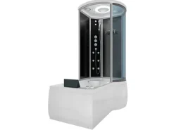 Best Kombination Whirlpool Dusche K55-L33-WP Duschkabine Wanne 170x100 Einhebelmischer