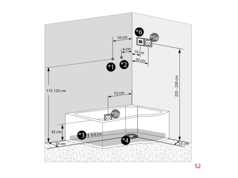Sale Kombination Whirlpool Dusche K55-L33-WP-EC Duschkabine Wanne 170x100 Einhebelmischer