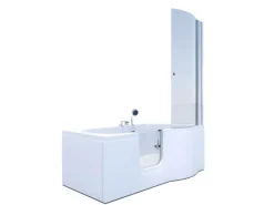 Online Seniorendusche und Badewanne mit Tür S12D-EH-L-EC Dusche 170x85 Einhebelmischer