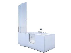 Outlet Seniorendusche und Wanne mit Whirlpool S12D-EH-WP-R Dusche 85x170 Einhebelmischer