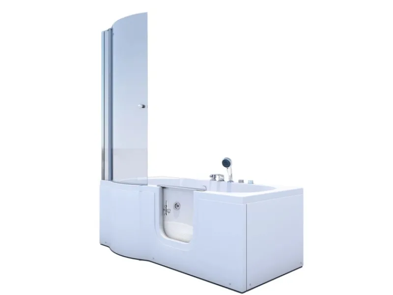 Outlet Seniorendusche und Wanne mit Whirlpool S12D-EH-WP-R Dusche 85x170 Einhebelmischer