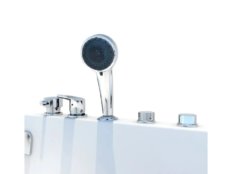 Outlet Seniorendusche und Wanne mit Whirlpool S12D-EH-WP-R Dusche 85x170 Einhebelmischer
