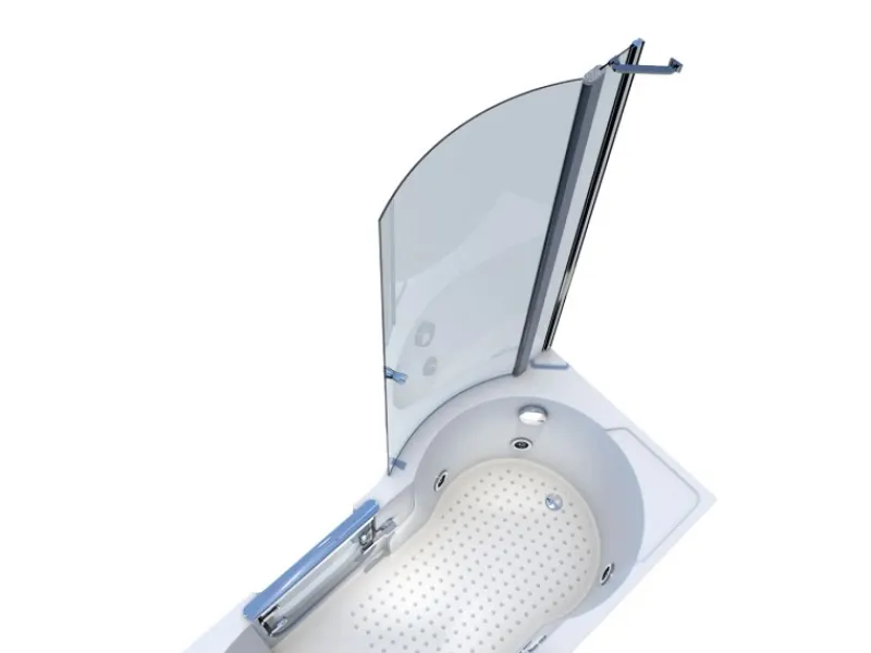 Outlet Seniorendusche und Wanne mit Whirlpool S12D-EH-WP-R Dusche 85x170 Einhebelmischer