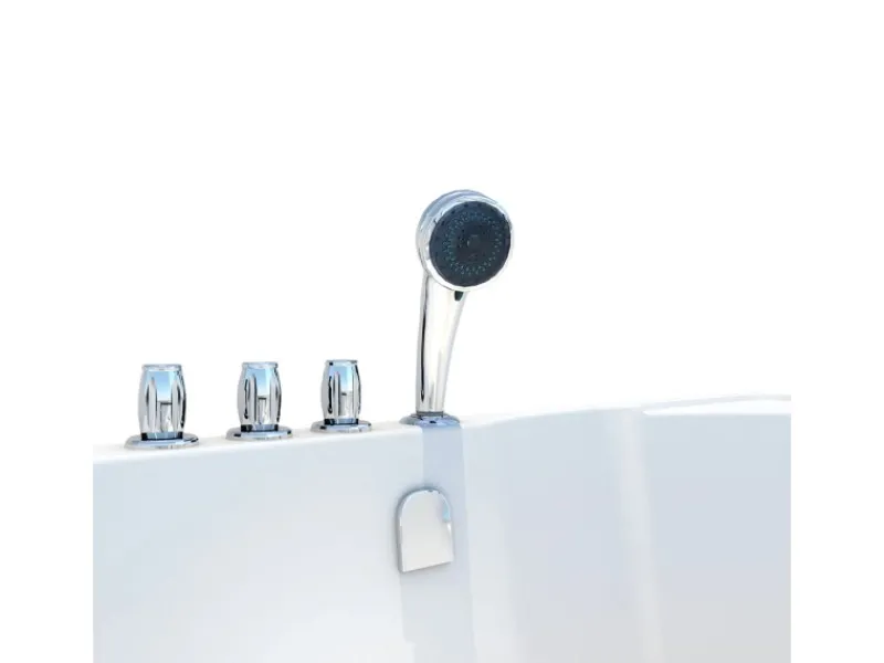 Clearance Seniorendusche und Badewanne mit Tür S12D-TH-L Dusche 170x85 Einhebelmischer