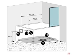 Clearance Seniorendusche und Badewanne mit Tür S12D-TH-L Dusche 170x85 Einhebelmischer