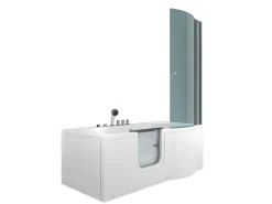 Seniorendusche und Wanne mit Whirlpool S12D-TH-AIR-L Dusche 170x85 Einhebelmischer
