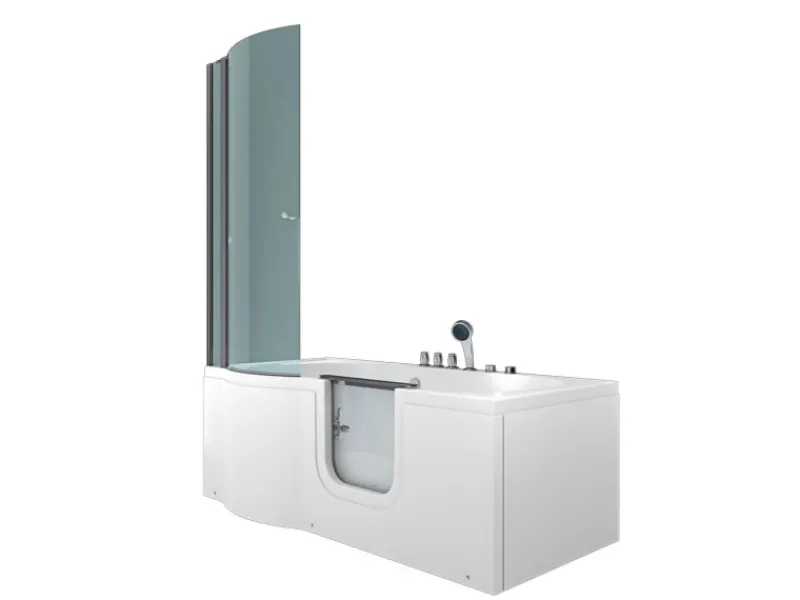 Sale Seniorendusche und Wanne mit Whirlpool S12D-TH-AIR-R Dusche 85x170 Einhebelmischer