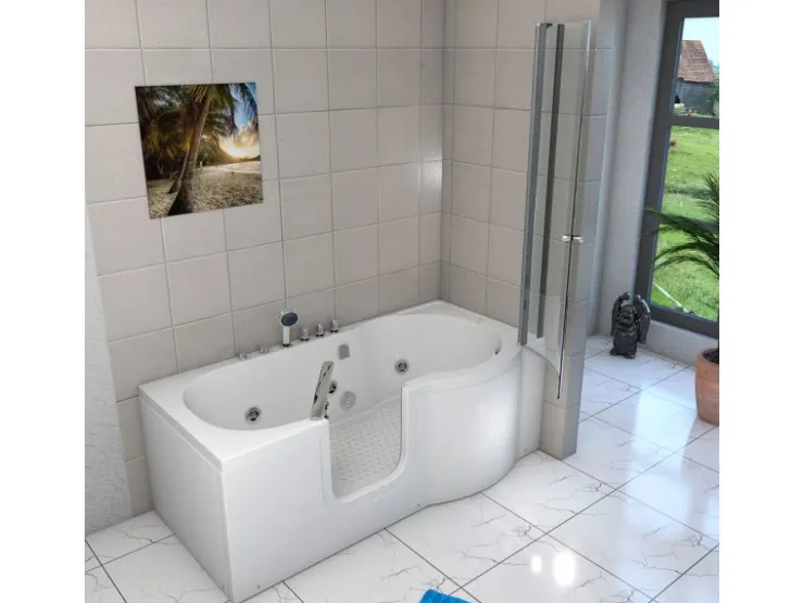 Clearance AcquaVapore Seniorendusche und Wanne mit Whirlpool S12D-TH-WP-L-EC Dusche 170x85