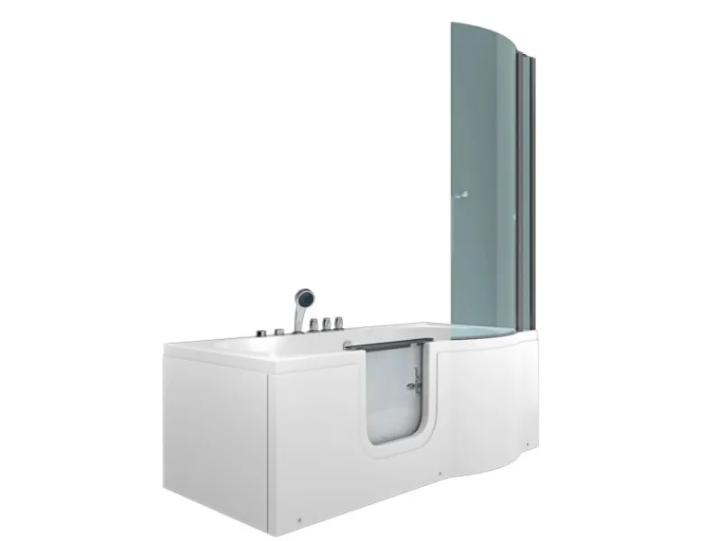 Online Seniorendusche und Wanne mit Whirlpool S12D-TH-AIR-L-EC Dusche 170x8 Einhebelmischer