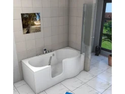 Online Seniorendusche und Wanne mit Whirlpool S12D-TH-AIR-L-EC Dusche 170x8 Einhebelmischer