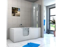 AcquaVapore Einhebelmischer<Seniorendusche und Wanne mit Whirlpool S12D-EH-AIR-L-EC Dusche 170x8