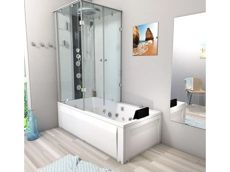 AcquaVapore Einhebelmischer<Whirlpool Dusche Kombination K05-R01-WP Duschtempel 90x180