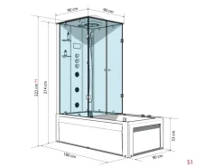 AcquaVapore Einhebelmischer<Whirlpool Dusche Kombination K05-R01-WP Duschtempel 90x180