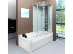 AcquaVapore Einhebelmischer<Whirlpool Dusche Kombination K05-L00-WP-EC Duschtempel 180x90