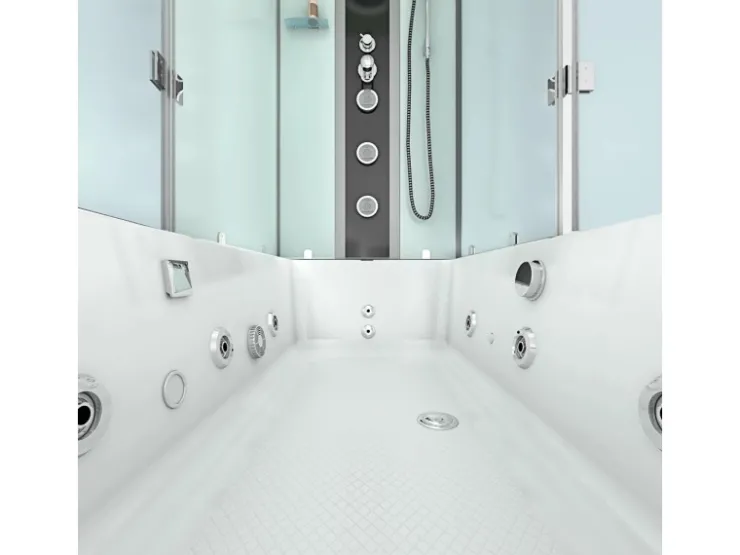 AcquaVapore Einhebelmischer<Whirlpool Dusche Kombination K05-L00-WP-EC Duschtempel 180x90