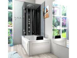 Sale Whirlpool Dusche Kombination K05-R31-WP-EC Duschtempel 90x180 Einhebelmischer