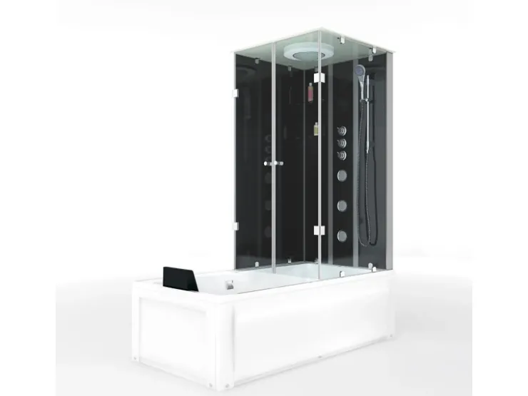 AcquaVapore Einhebelmischer<Whirlpool Dusche Kombination K05-L32-WP Duschtempel 180x90