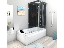 Sale AcquaVapore Whirlpool Dusche Kombination K05-R32-WP-EC Duschtempel 90x180