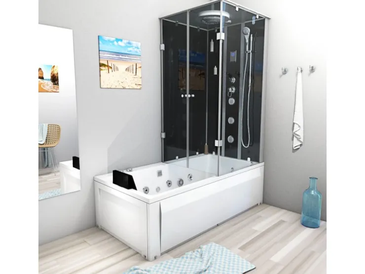 Sale AcquaVapore Whirlpool Dusche Kombination K05-R32-WP-EC Duschtempel 90x180