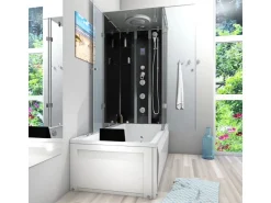 Hot Whirlpool Dusche Kombination K05-R00-WP-EC Duschtempel 90x180 Einhebelmischer