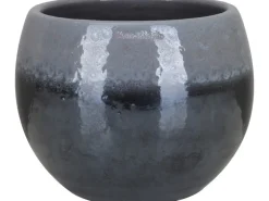 Discount A.H.G. Übertopf Luxa Keramik Ø 18 cm x 16 cm Anthrazit Glasiert